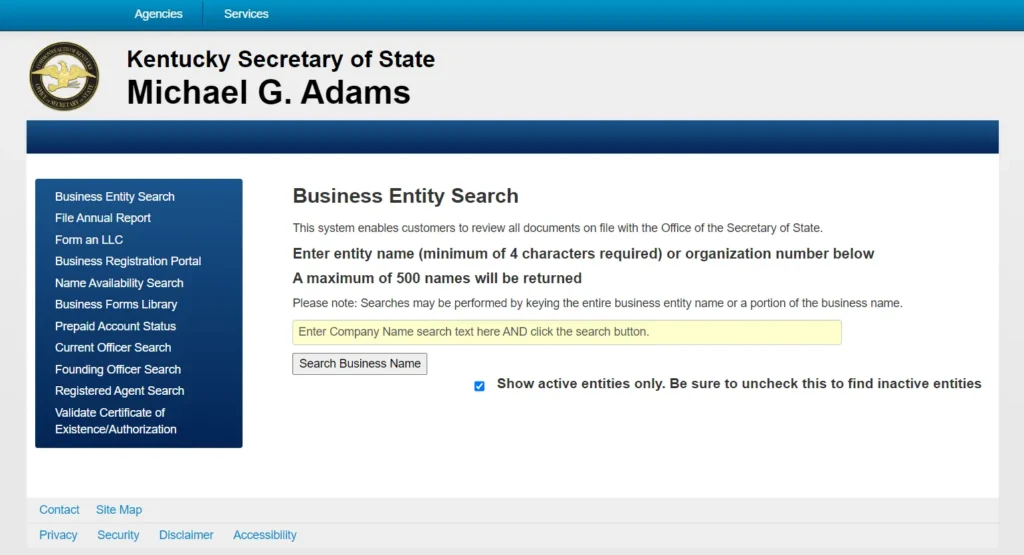 kentucky sos business